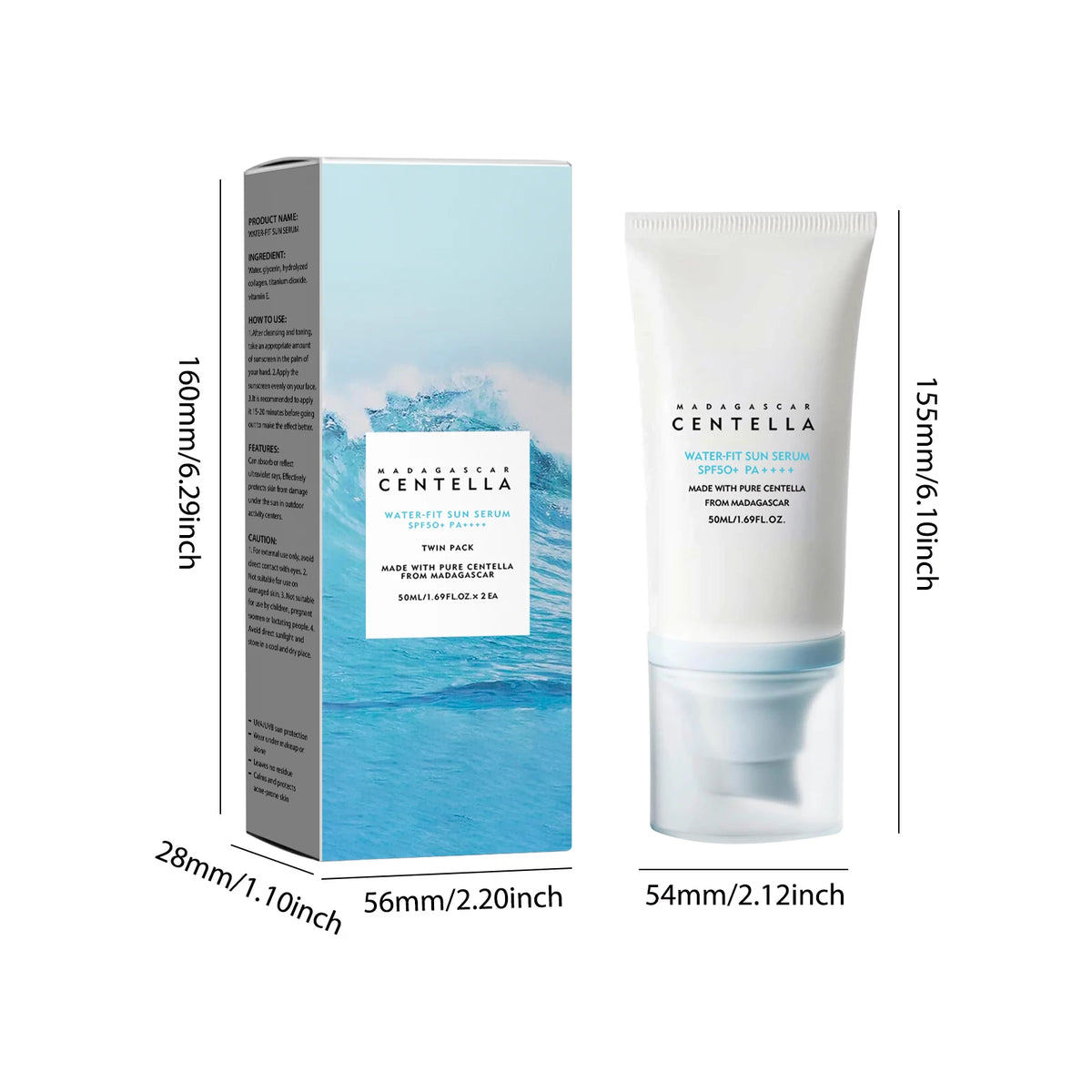 Spf50+ Centella Sunscreen Cream Strong Facial Skin Care